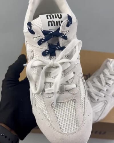New Balance x Miu Miu 530 SL Suede & Mesh sneakers in white — 5