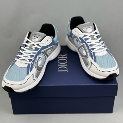 Dior B30 sneakers in light blue and grey technical mesh — 4