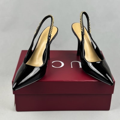 Gucci Signoria patent leather slingback pumps — 4