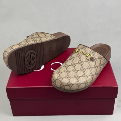 Gucci Women's Mule with Horsebit in GG Supreme canvas