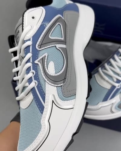 Dior B30 sneakers in light blue and grey technical mesh — 5