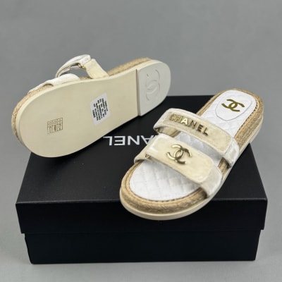Chanel CC Logo Espadrille Sandals