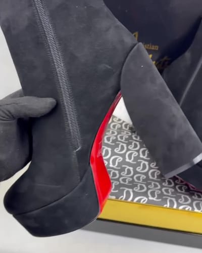 Christian Louboutin Loo 130mm black suede platform ankle boots — 5