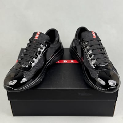 Prada America's Cup black patent leather sneakers — 4