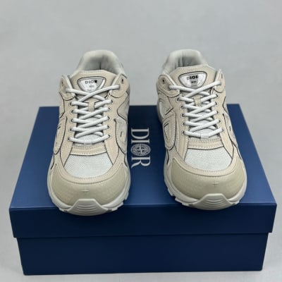 Dior B30 Sneaker in beige technical mesh and cotton — 3