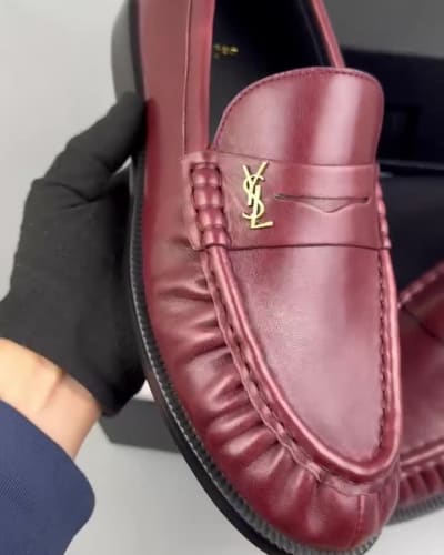 Saint Laurent burgundy leather "Le Loafer" loafers — 5