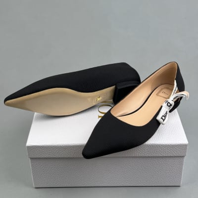 Dior J'Adior Ballet Flat in Black Technical Fabric