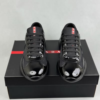 Prada America's Cup black patent leather sneakers — 3