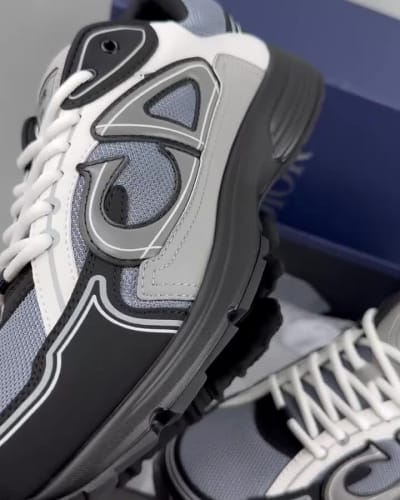 Dior B30 sneakers in a blue, grey, and white colorway — 5