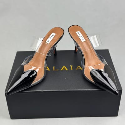 Alaïa Le Cœur patent-leather and vinyl mules heart-shaped pointed toe and a stiletto heel — 4