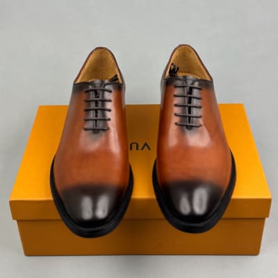Lv men's brown leather dress shoes — 3