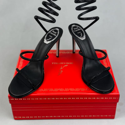 René Caovilla Cleo black crystal-embellished heels — 4