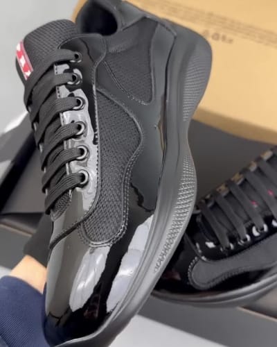 Prada America's Cup black patent leather sneakers — 5