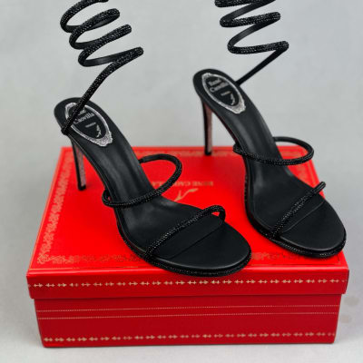 René Caovilla Cleo black crystal-embellished heels — 3