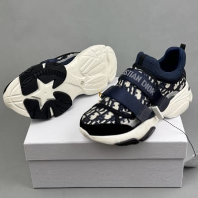 Dior D-Wander sneakers in Deep Blue Dior Oblique Technical Fabric