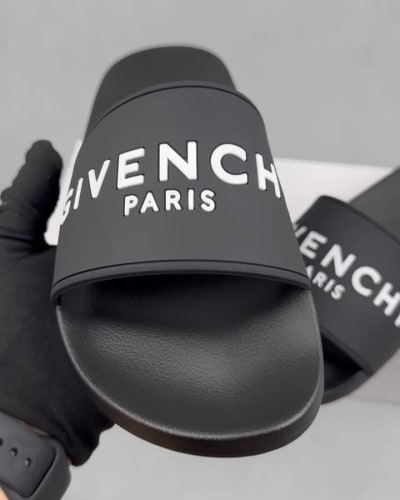 Givenchy Men's Logo Slides in black rubber — 5
