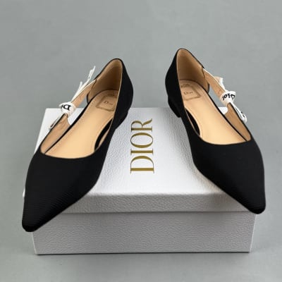 Dior J'Adior Ballet Flat in Black Technical Fabric — 4