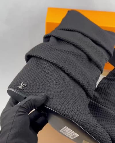 Louis Vuitton Summer Mid Wedge Boots in black bouclé knit — 5