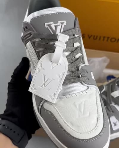 Louis Vuitton LV Trainer sneakers in grey and white leather — 6