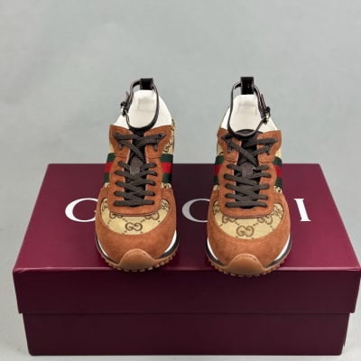 Gucci Re-Motion sneakers in beige and dark brown original GG canvas — 3
