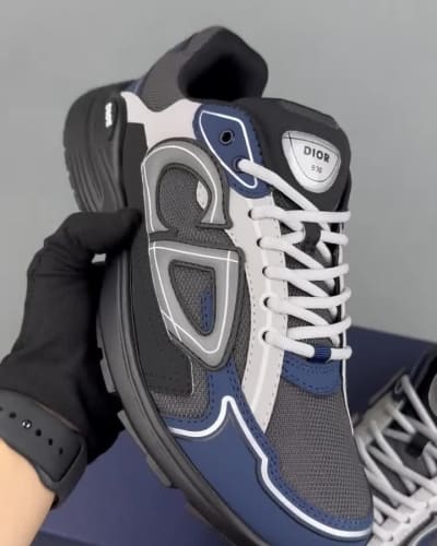 Dior B30 sneakers in blue technical mesh and fabric — 5