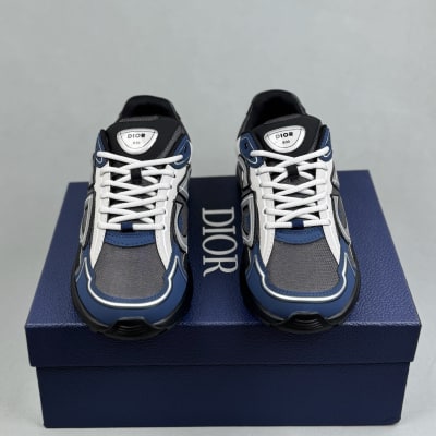 Dior B30 sneakers in blue technical mesh and fabric — 3