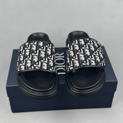 Dior Aqua sandals in black and beige Dior Oblique jacquard — 3