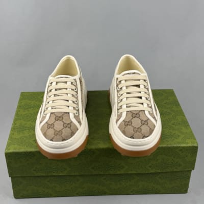 Gucci GG Canvas Sneakers in beige and white — 3