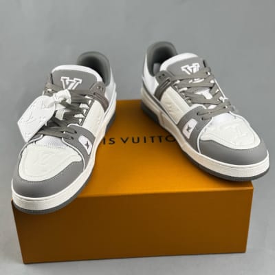 Louis Vuitton LV Trainer sneakers in grey and white leather — 4