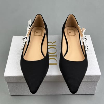 Dior J'Adior Ballet Flat in Black Technical Fabric — 3