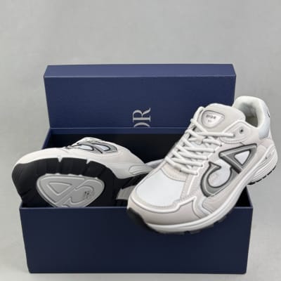 Dior B30 sneakers in white mesh and technical fabric with reflective signature details