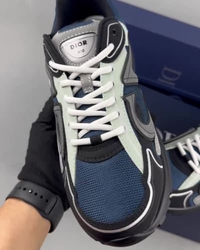 Dior B30 sneakers in blue, grey, and white — 5