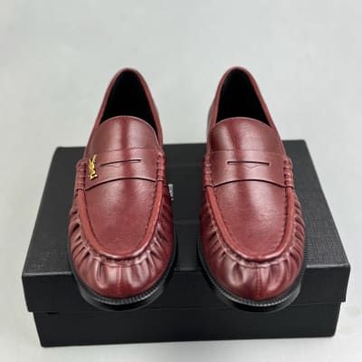 Saint Laurent burgundy leather "Le Loafer" loafers — 3