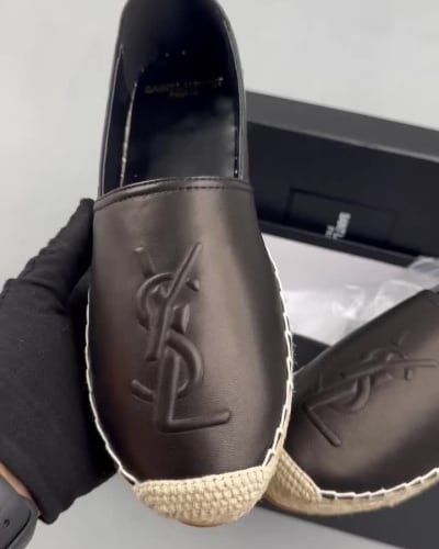Saint Laurent black Nappa leather espadrilles — 5