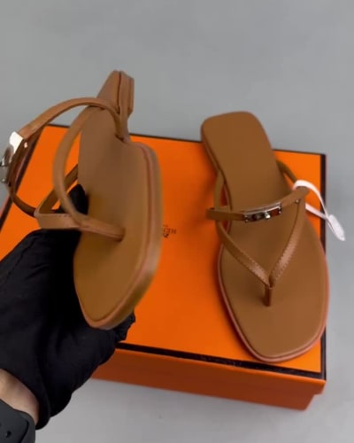 Hermès Miss sandals in Naturel — 5