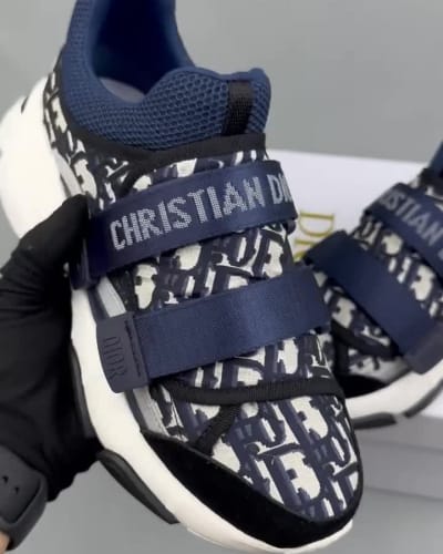 Dior D-Wander sneakers in Deep Blue Dior Oblique Technical Fabric — 5