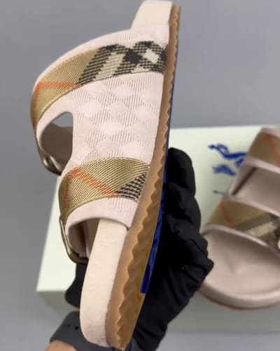 Burberry Check Suede Urchin Sandals — 5