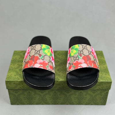 Gucci GG Blooms Supreme Floral Slide Sandals — 3
