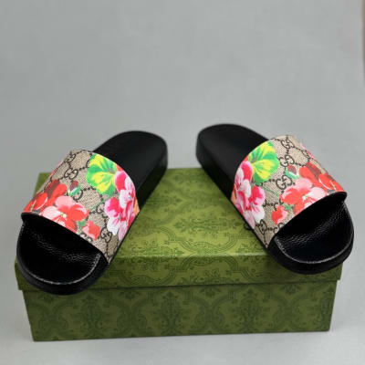 Gucci GG Blooms Supreme Floral Slide Sandals — 4
