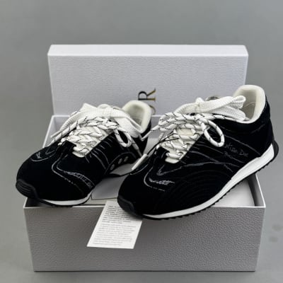 Christian Dior D-Sketch sneakers in black suede calfskin