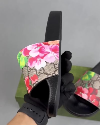 Gucci GG Blooms Supreme Floral Slide Sandals — 5