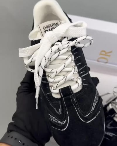 Christian Dior D-Sketch sneakers in black suede calfskin — 5