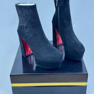 Christian Louboutin Loo 130mm black suede platform ankle boots — 3