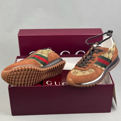 Gucci Re-Motion sneakers in beige and dark brown original GG canvas