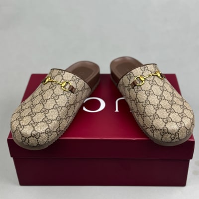 Gucci Women's Mule with Horsebit in GG Supreme canvas — 4
