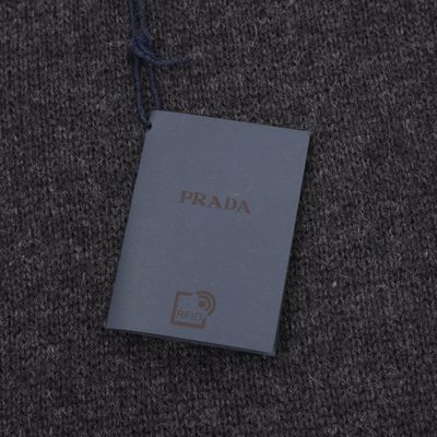 Prada anthracite cashmere crew-neck sweater — 4