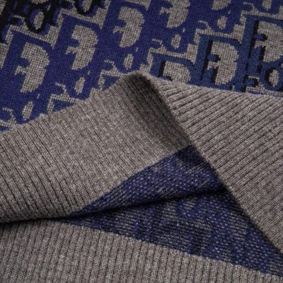 Dior Oblique Sweater in Blue Wool Jacquard — 9