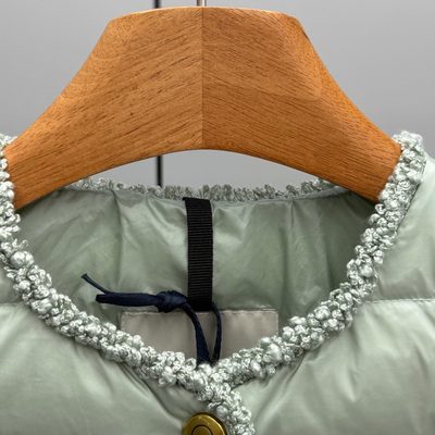 Moncler Fleurs Bouclé-Trimmed Short Down Jacket — 4