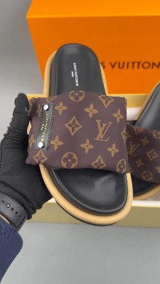 Louis Vuitton Pool Pillow Flat Comfort Mules in cacao brown monogram nylon — 5