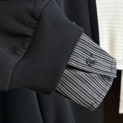 Balenciaga black long-sleeve polo-collar sweatshirt and relaxed-fit trousers — 10
